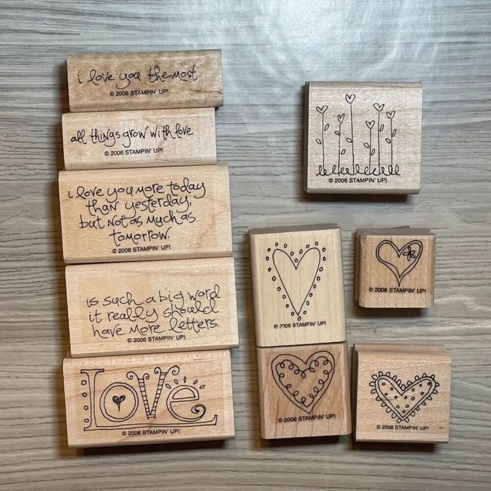 Stampin' Up! Vintage Valentine's Day Rubber Stamps - 10 Pieces